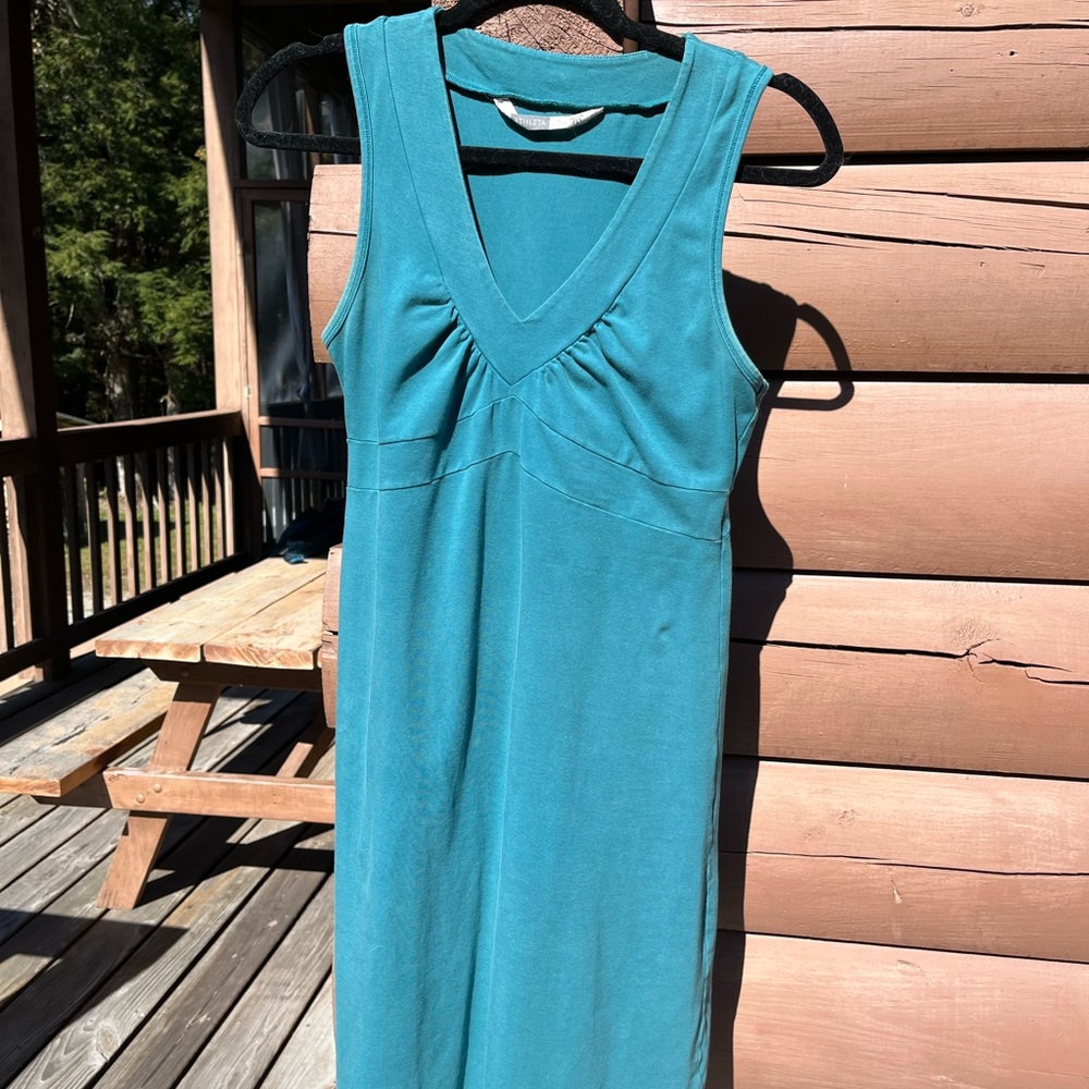 ATHLETA teal senorita cotton dress size medium
